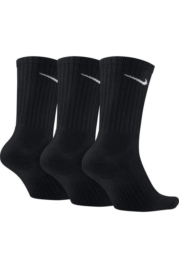 Cushioned 3 Pack Cotton Crew Socks 3 Lü Pamuklu Spor Çorap Siyah - 3