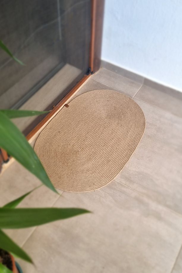Jüt Paspas, Jüt Kapı Önü Paspası, Hasır Jüt Paspas, İskandinav Tarzı Paspas, Halı, Boho Paspas - 1