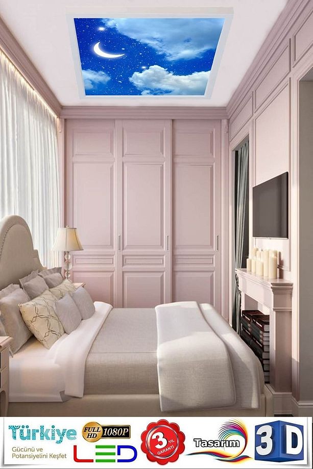 Yatak Odası-aydede Model 60w Yeni Nesil Aydınlatma 60x60 Led Avize,mükemmel Işık - 5