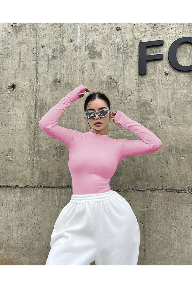 Y2K Gri Basic Bodysuit - 1