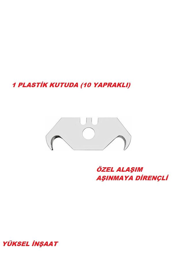 VİP-TEC KANCALI MAKET BIÇAK YEDEĞİ HALICI TİP ÖZEL ALAŞIMLI ÜRETİM 1 KUTU (10YAPRAK) - 1