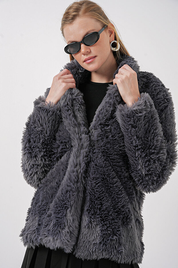 9088 Peluş Kaban - Antrasit - 1