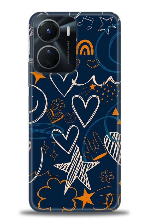 حافظة Tecno Spark 9 Pro مطبوعة بدقة HD - ملاحظات وقلوب + واقي شاشة كامل