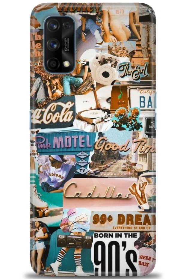 Realme 7 Pro Case Hd Printed Case - Pink Motel + Full Screen Protector