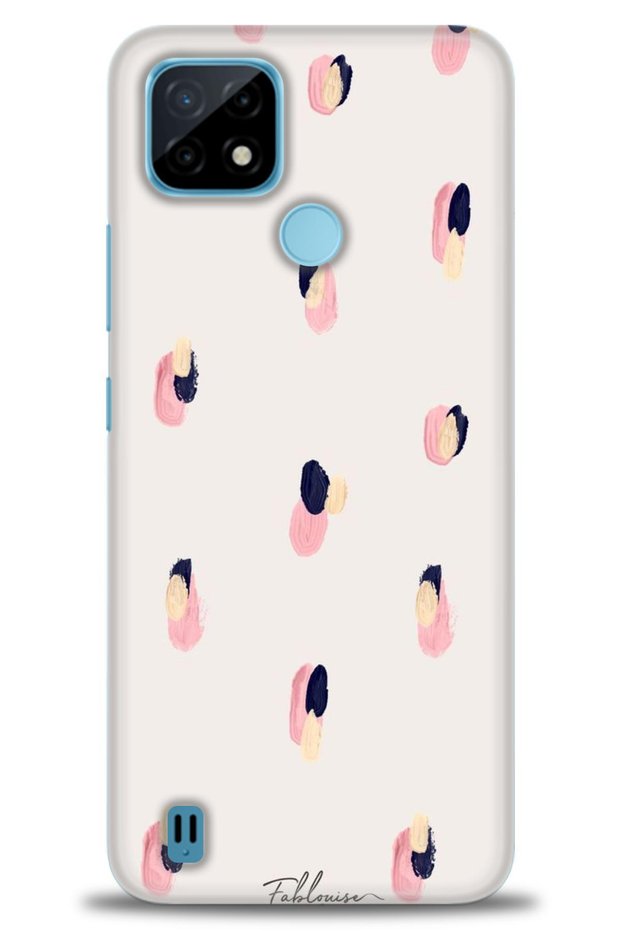 Realme C21 Case Hd Printed Case - Pink Navy Blue + Full Screen Protector
