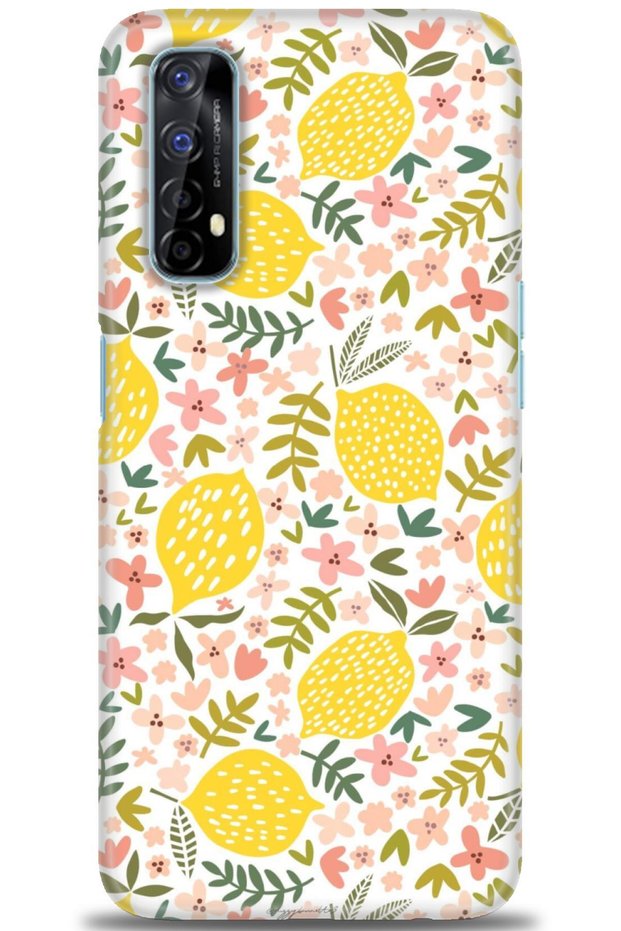 Realme 7 Case Hd Printed Case - Lemons and Flowers + Full Screen Protector