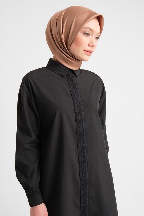 Şerit Aksesuarlı Tunik 24y4013 Siyah - 2