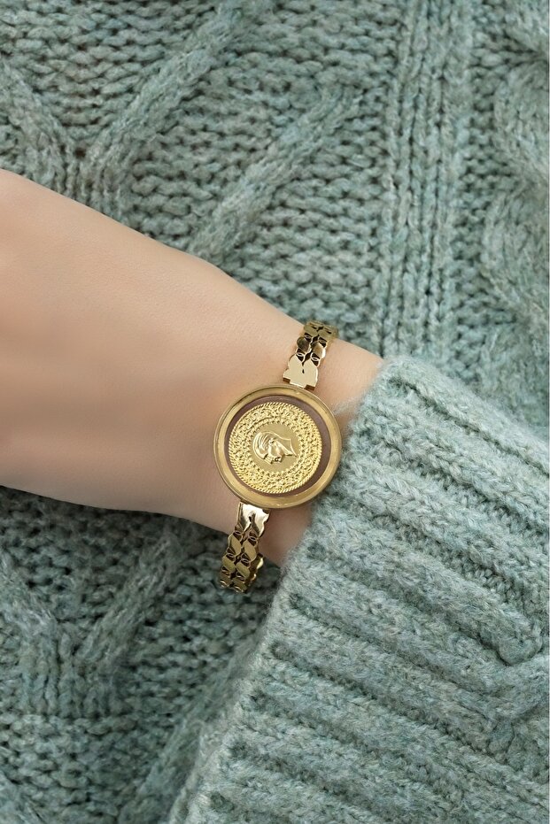 Yarım Altınlı Camlı Pullu Kelepçe - 1