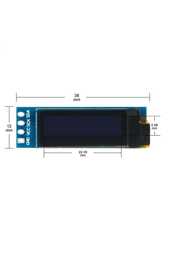 128x32 Oled Lcd Ekran 0.91 Inch - Mavi (ARDUİNO UYUMLU) - 8