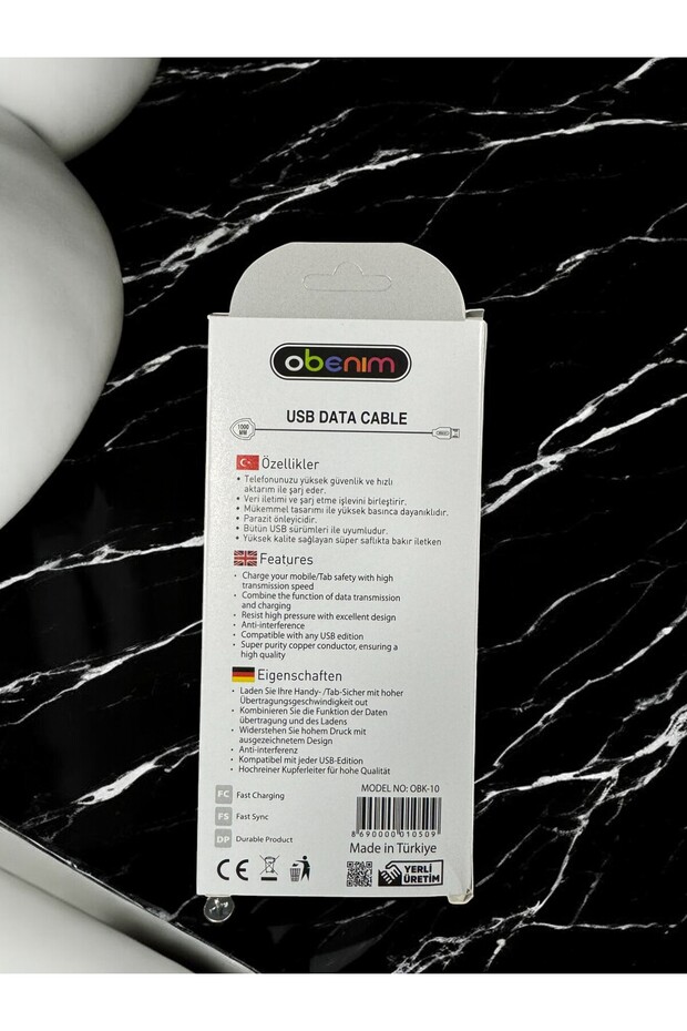 1 Metre Hızlı Şarj ve Data Senkronizasyon Kablosu - USB-A to Type-C 3.0A - 3