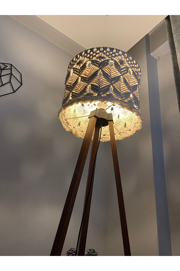 El Yapımı Makrome Tripod / Ayaklı Lambader ( Ayaklar Dahil) - 3