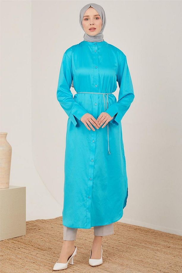 Oversize Tunik Elbise 23y4502 Aqua - 2