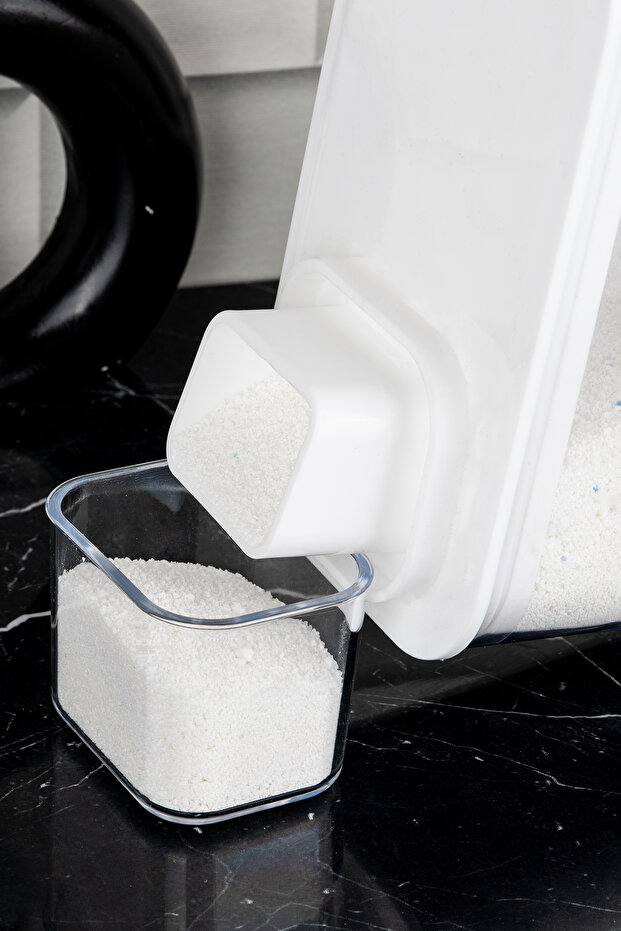 Set of 2 Detergent Storage Containers Detergent Holder with Self-Scale Powder and Softener Label 3000ml - 2