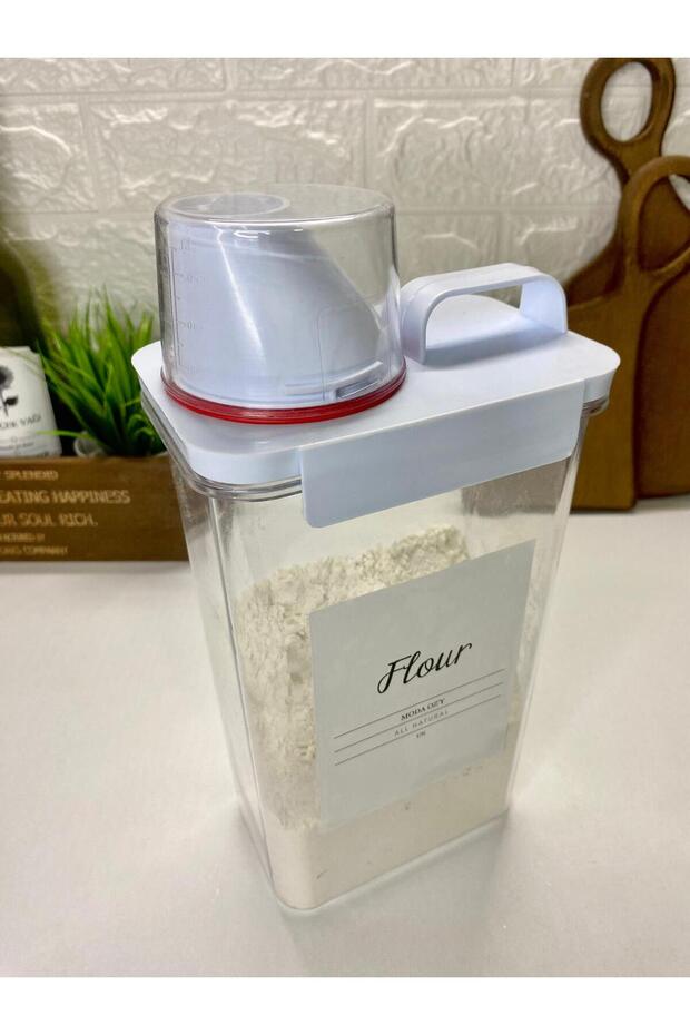 Vacuum Acrylic Storage Container with Measure Lid 2300ml Food Container with Label - 6