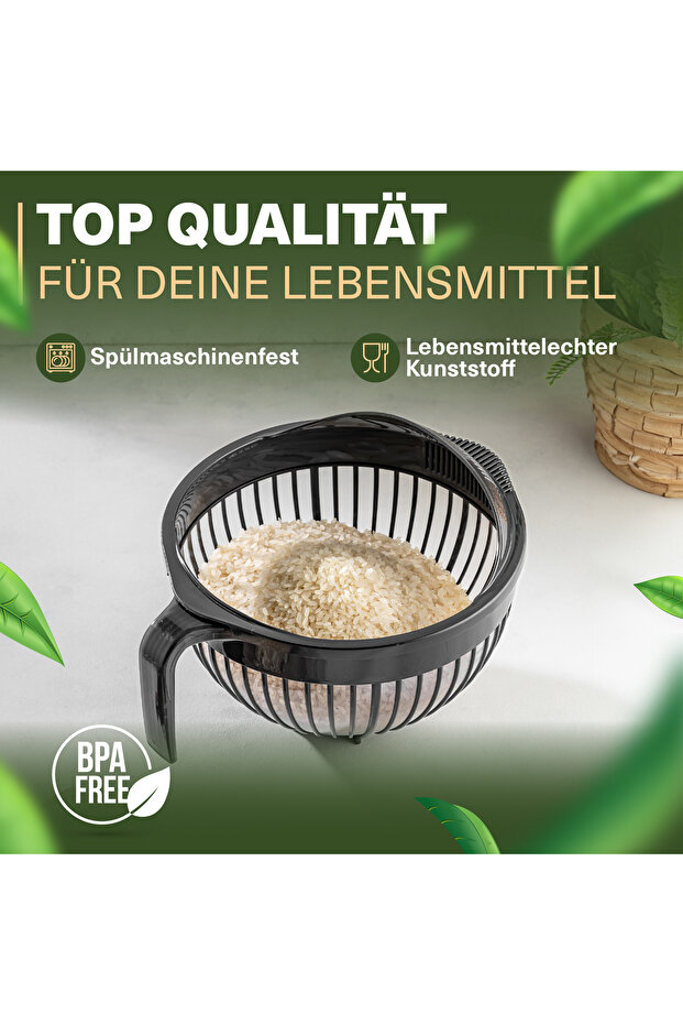 Linea Messieb – Praktisches Sieb mit Griff in Anthrazit (3 Liter) - 3