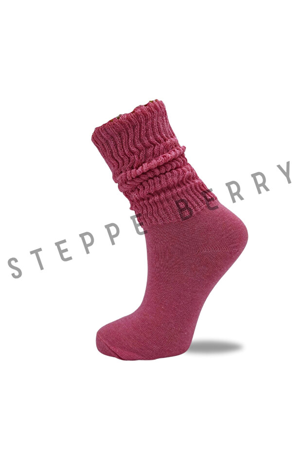 Tatlı Pembe Slouchy Çorap - 1