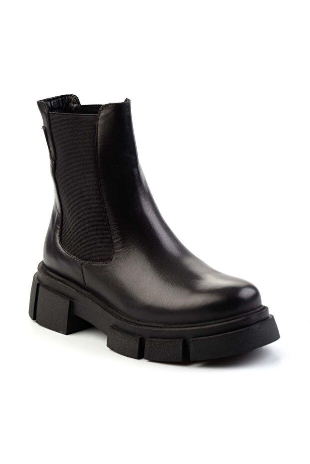 Siyah Leather Kadın Bot & Bootie K02060050003 - 3