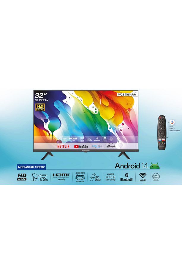 MDS32 32' Android 14 Akıllı Kumandalı Led Tv - 2