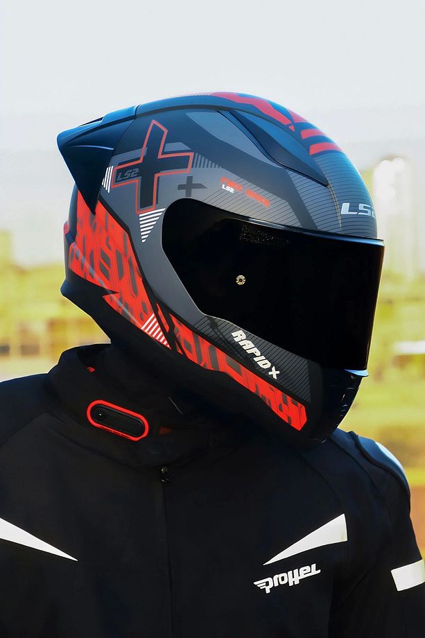 Rapıd 2 Race Xtreet Mat Siyah-kırmızı Kask Spoıler - 4