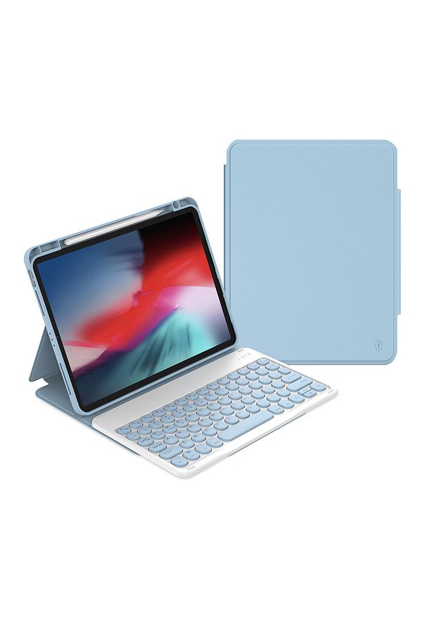 iPad 10.Nesil 10.9 2022 Uyumlu Klavyeli Kılıf Wiwu Protective Gizli Kalem Bölmeli Mavi - 2