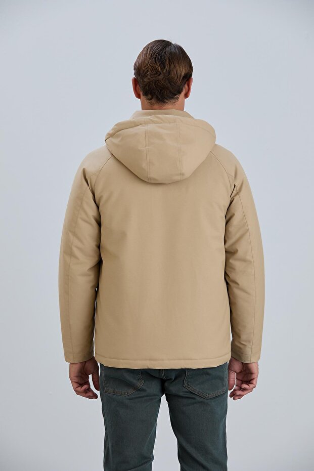 Çıkabilir Kapüşonlu Erkek Pamuk Mont - 8