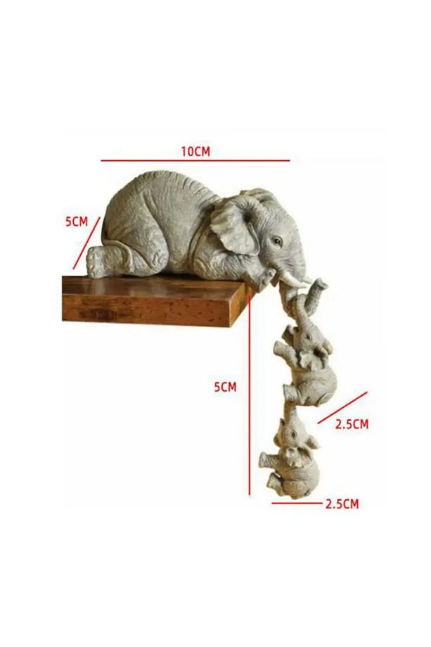 3’lü fil biblo kitap rafı dekoratif biblo seti - 2