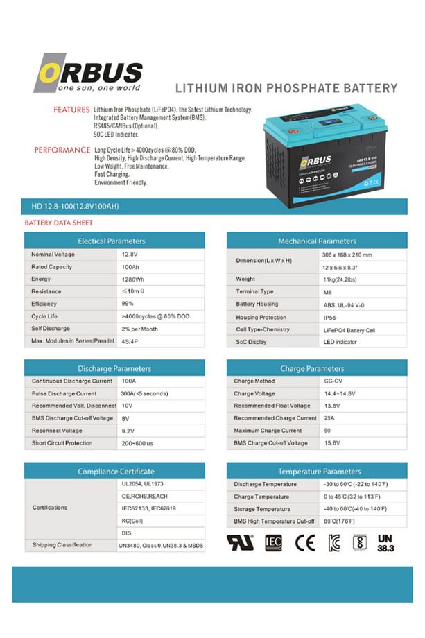 12.8 V Volt 100 Ah Amper 1280 Wh Lityum Batarya Lifepo4 Lityum Akü - 2