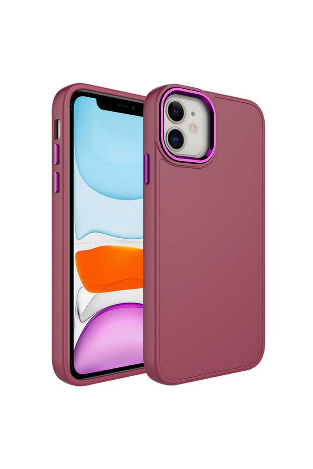 Compatible Cover for iPhone 11 Case Silicone Mobile Phone with Metal Frame and Button Design Luna Cover