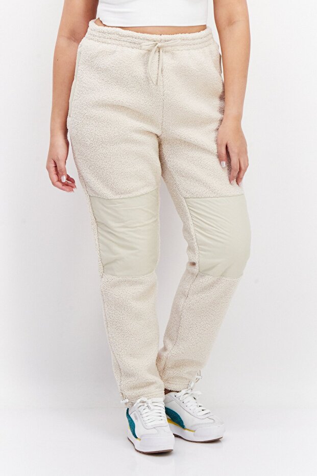 Women Regular Fit Textured Pant, Beige