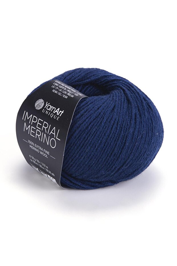 IMPERIAL MERINO - HAND KNITTED STRING NAVY BLUE-3343
