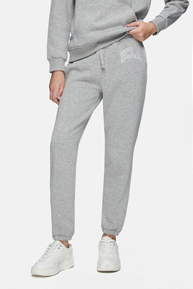 Jules Gray Comfortable Leg Embroidered Fleece-Lined Standard Fit Women's Sweatpants