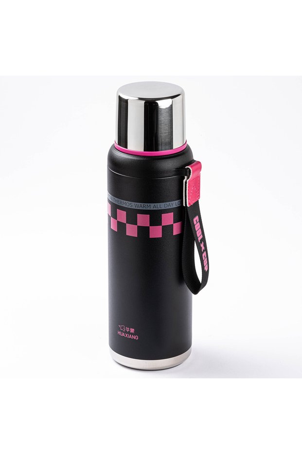 Okadi Color Rim Black Stainless Steel Thermos 900ml