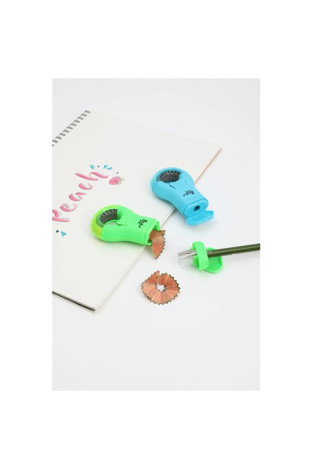 مبراة قلم رصاص مع ممحاة حلقية باللون الأخضر - 2