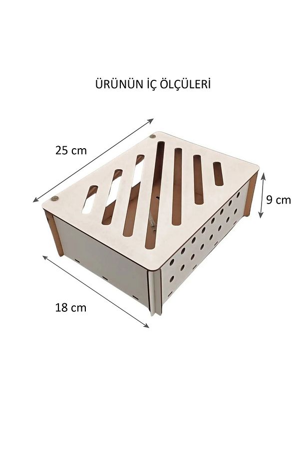 Modem Saklama Kutusu Çapraz Desen - 25x18x9 Cm - 3