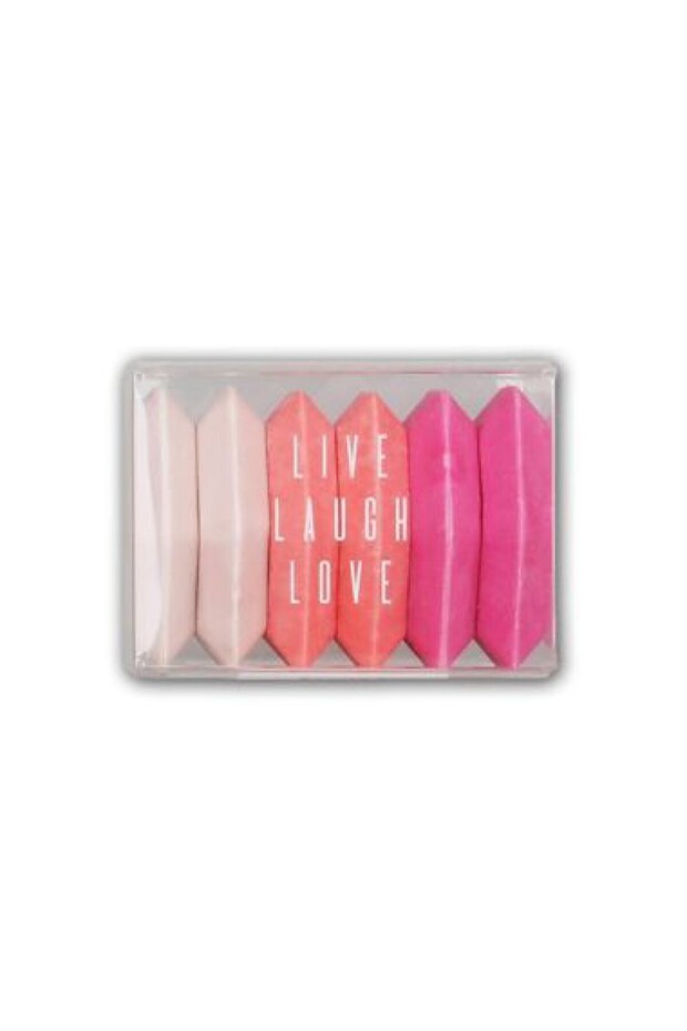 6 Pack Pink Hexagonal Eraser - 1