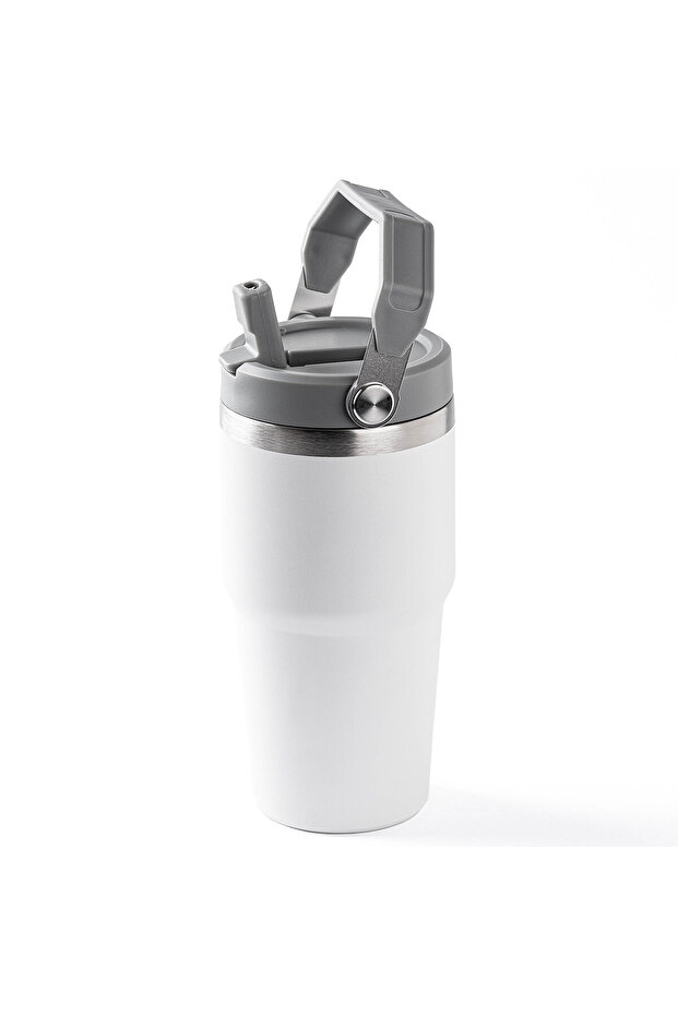 White Stainless Steel Thermos Cup 600ml