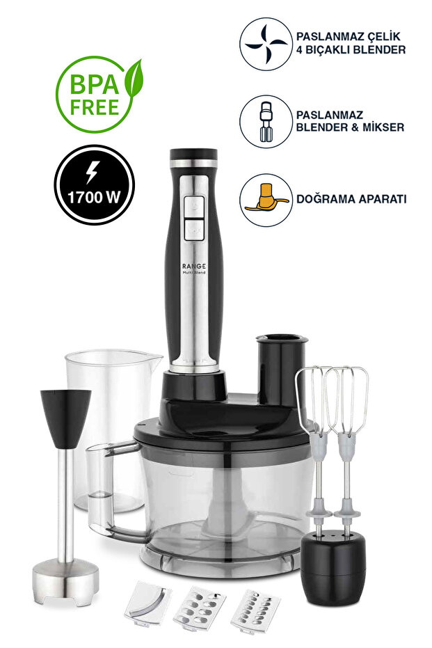 Range Multi Blend 1700w Siyah Blender Seti - 1