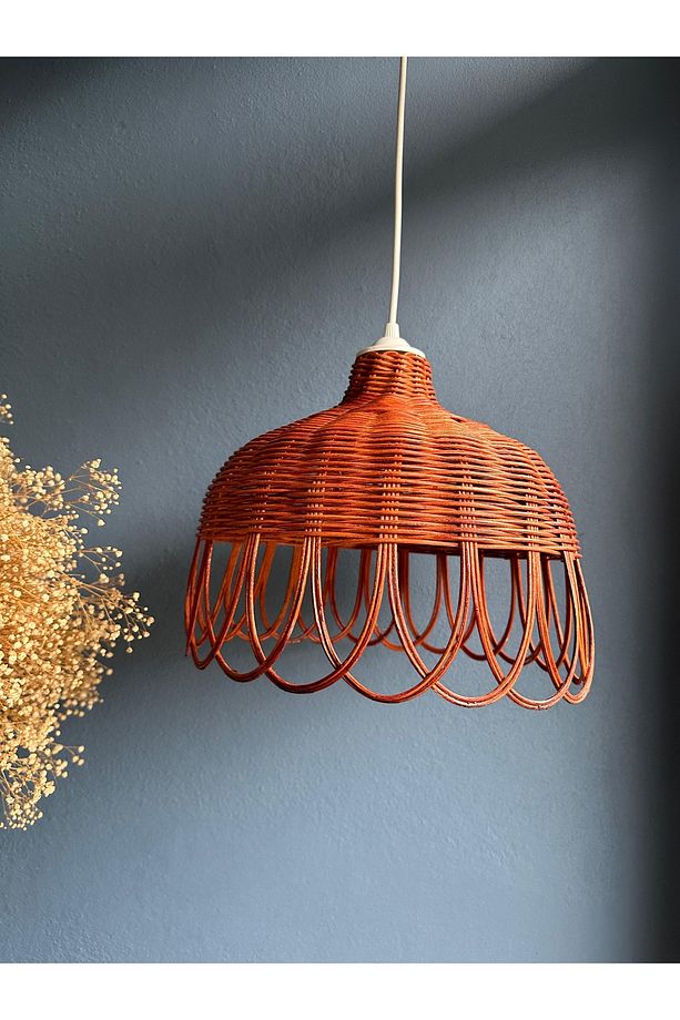 RATTAN BAMBU HASIR CEVİZ RENGİ AVİZE - 2
