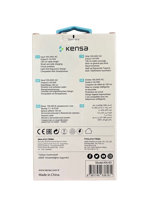 Type-c Hızlı Şarj Aleti Cihazı Samsung Uyumlu 2.1a 10watt 1metre Type-c Kablo Kn-60 - 3