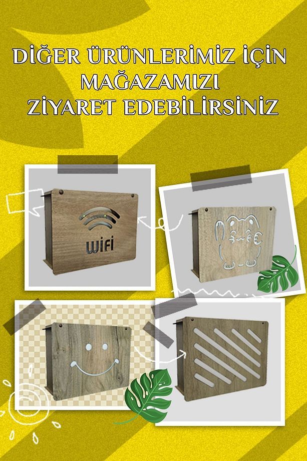Modem Saklama Kutusu - 25x18x9 Cm - KEDİLİ KAPAK - 8