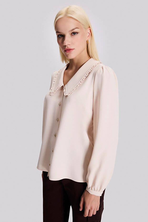 Yaka Detaylı Bluz - 3