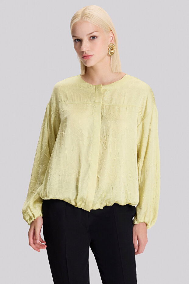 Geniş Kesim Düğmeli Bluz - 3