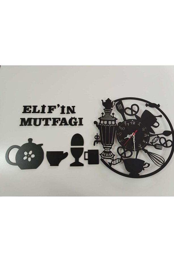 Mutfak saati Çok Şık set halinde kişiye özel isim - 2