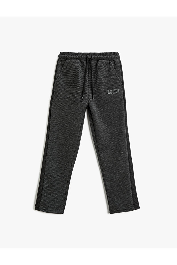 Printed Sweatpants with Pockets and Elastic Waist Tie
