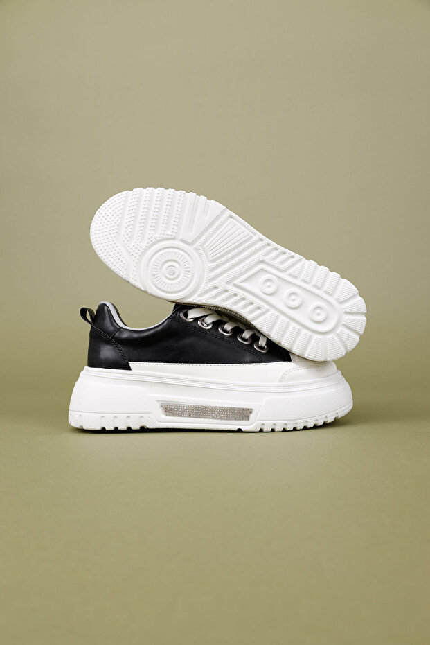 Vadese Kadın Siyah Kalın Taban Spor Ayakkabı Trend Platform Sneaker Konforlu ve Yükseltilmiş Taban - 8