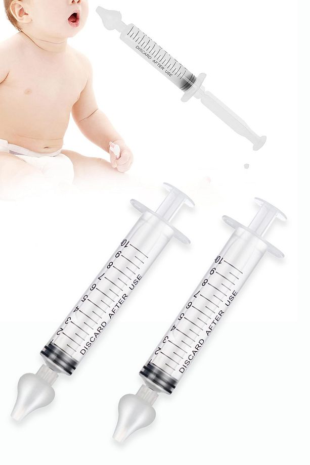 Bebek Burun Şırıngası 2'li Silikon Uçlu 10 ML Burun Yıkama Temizleme Aspiratörü Yıkanabilir Enjektör - 1