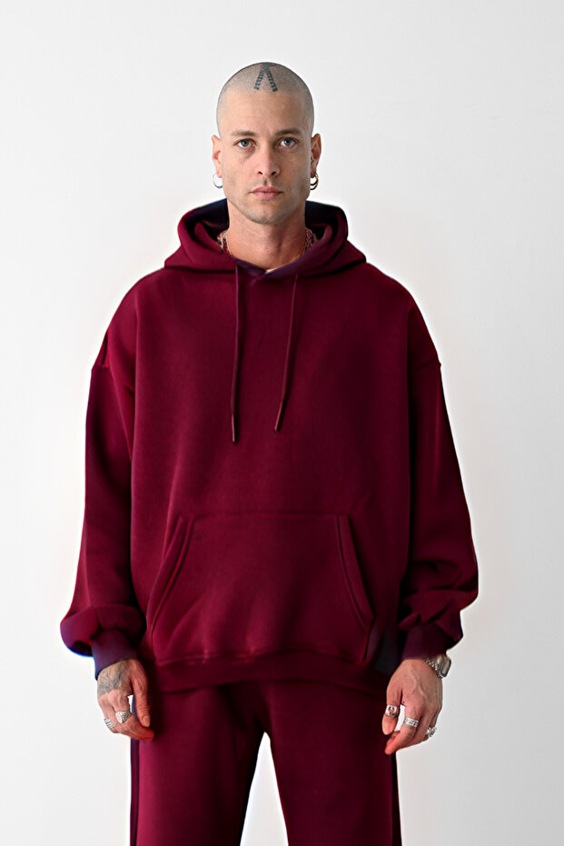 سويت شيرت رجالي بجيب الكنغر مكون من 3 خيوط