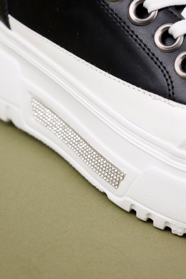 Vadese Kadın Siyah Kalın Taban Spor Ayakkabı Trend Platform Sneaker Konforlu ve Yükseltilmiş Taban - 9