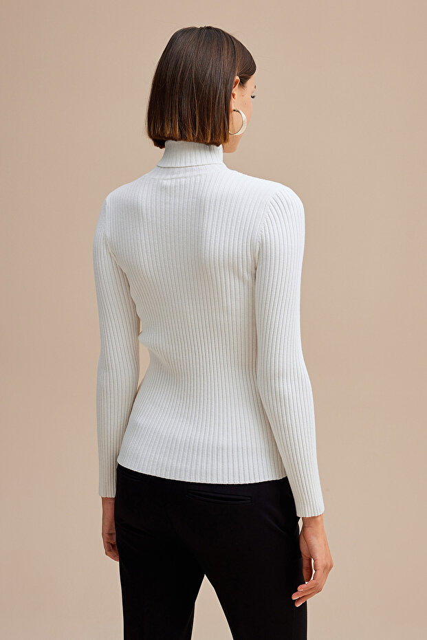 Balıkçı Yaka Triko Kazak - 4