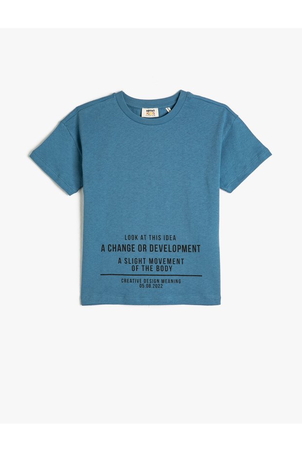 T-Shirt Short Sleeve Printed Crew Neck Cotton
